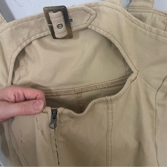 Urban Outfitters Corduroy Tank Tan Mini Dress with Back Cutout NWT size Large - Picture 3 of 9